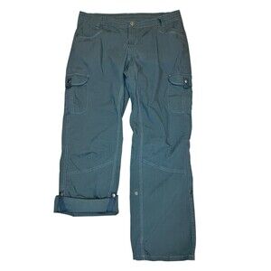 KUHL Womens Metal Blue Splash Convertible Roll Up Cargo Pants Hiking Outdoor 14R